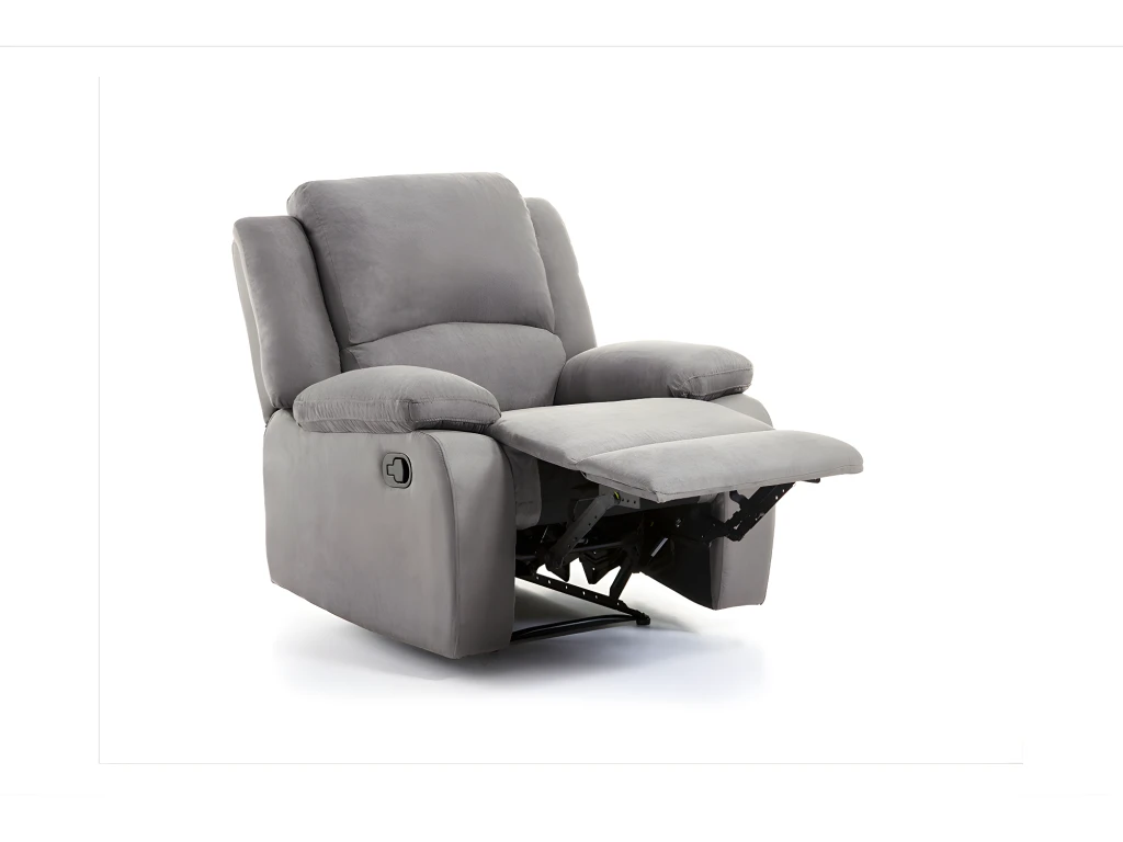 Fauteuil Relaxation 1 Place Microfibre Grise DETENTE 4 Fauteuil Relaxation 1 Place Microfibre Grise DETENTE – Image 4