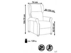 Fauteuil Relax Inclinable En Tissu - Vert Foncé -Deco.fr Soldes Boutique fauteuil 14700835