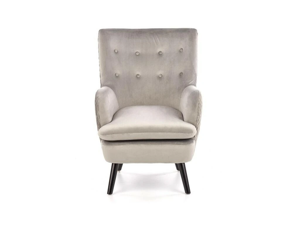 Fauteuil Rembourré En Velours 70 X 78 X 100 Cm - Gris 2 Fauteuil Rembourré En Velours 70 X 78 X 100 Cm - Gris – Image 2