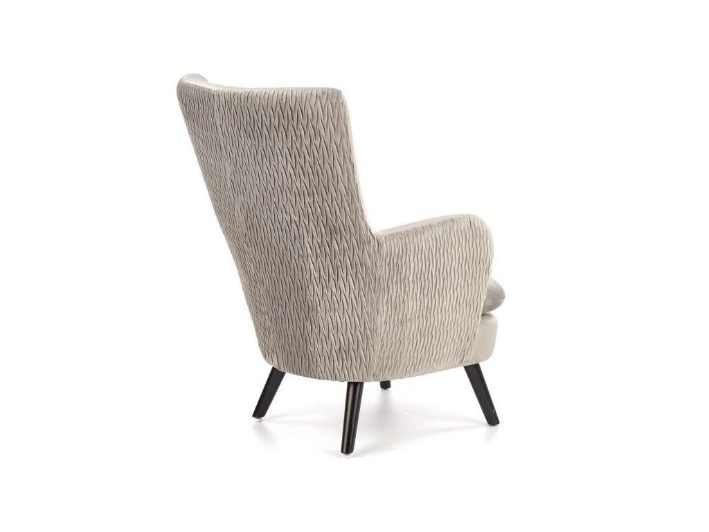Fauteuil Rembourré En Velours 70 X 78 X 100 Cm - Gris 4 Fauteuil Rembourré En Velours 70 X 78 X 100 Cm - Gris – Image 4