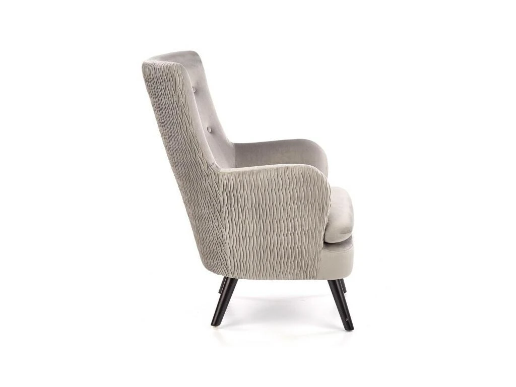 Fauteuil Rembourré En Velours 70 X 78 X 100 Cm - Gris 6 Fauteuil Rembourré En Velours 70 X 78 X 100 Cm - Gris – Image 6