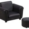 Ensemble Fauteuil Et Pouf Enfant Style Contemporain Structure Bois Revêtement Synthétique PVC Noir -Deco.fr Soldes Boutique fauteuil 14801707