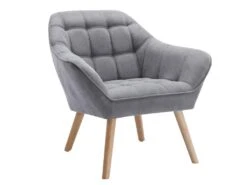 Fauteuil En Tissu Gris CASERTA -Deco.fr Soldes Boutique fauteuil 14801863