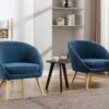 Fauteuil En Tissu Bleu LINDALE