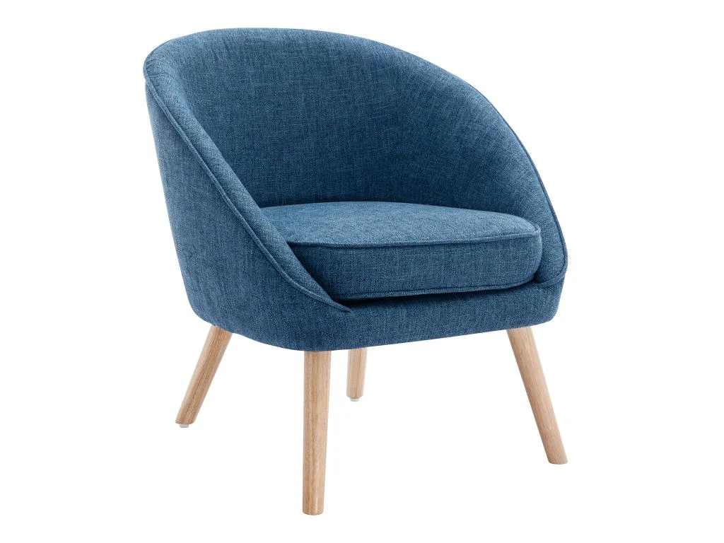 Fauteuil En Tissu Bleu LINDALE 2 Fauteuil En Tissu Bleu LINDALE – Image 2