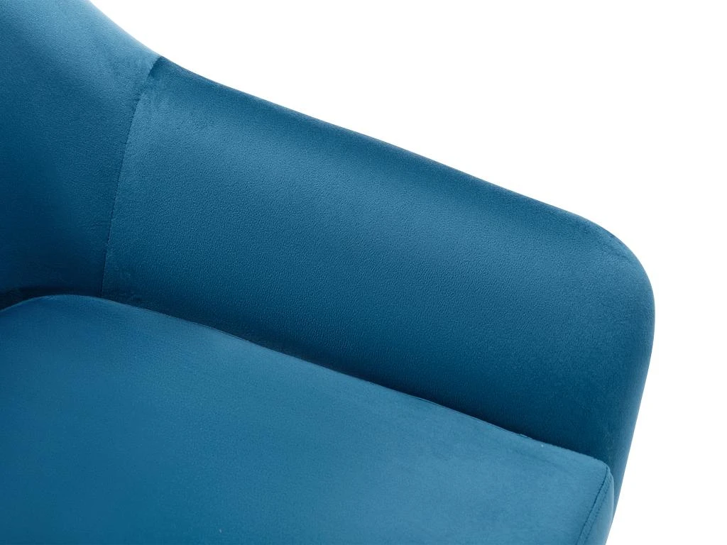 Fauteuil En Velours Bleu Canard CERITA 5 Fauteuil En Velours Bleu Canard CERITA – Image 5