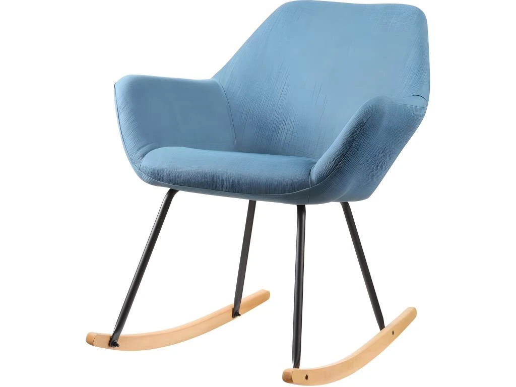 Fauteuil à Bascule Design "Cullman" 89cm Bleu 2 Fauteuil à Bascule Design "Cullman" 89cm Bleu – Image 2