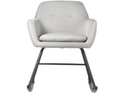 Fauteuil à Bascule Design "Cusseta" 80cm Gris Clair