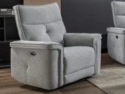 Fauteuil Relax électrique En Tissu Gris BENJAMIN -Deco.fr Soldes Boutique fauteuil 15289769