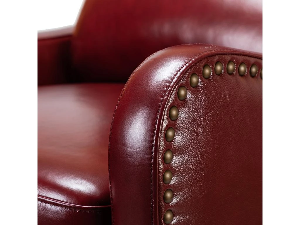 Fauteuil Relax En Cuir Véritable Simple Moderne Avec Dossier & Repose-Pieds Réglables Pour Salon-Bordeaux 8 Fauteuil Relax En Cuir Véritable Simple Moderne Avec Dossier & Repose-Pieds Réglables Pour Salon-Bordeaux – Image 8