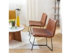 Fauteuil En Cuir Marron Chahinaize 8 Fauteuil En Cuir Marron Chahinaize -Deco.fr Soldes Boutique fauteuil 15718065