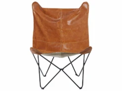 Fauteuil Papillon En Cuir PU Marron NYBRO -Deco.fr Soldes Boutique fauteuil 15765171