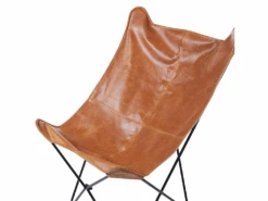 Fauteuil Papillon En Cuir PU Marron NYBRO -Deco.fr Soldes Boutique fauteuil 15765175