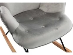 Fauteuil à Bascule Rocking Chair Bouton Décoratif En Tissu Velours Gris Clair Confortable Et Design FAB10072 7 Fauteuil à Bascule Rocking Chair Bouton Décoratif En Tissu Velours Gris Clair Confortable Et Design FAB10072 -Deco.fr Soldes Boutique fauteuil 15779693