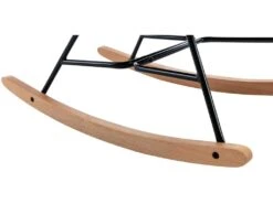 Fauteuil à Bascule Rocking Chair Bouton Décoratif En Tissu Velours Noir Confortable Et Design FAB10070 -Deco.fr Soldes Boutique fauteuil 15779711