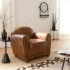 Fauteuil En Cuir Marron Aaron -Deco.fr Soldes Boutique fauteuil 15814821