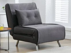 Fauteuil Convertible En Tissu Anthracite URIBIA -Deco.fr Soldes Boutique fauteuil 15882203