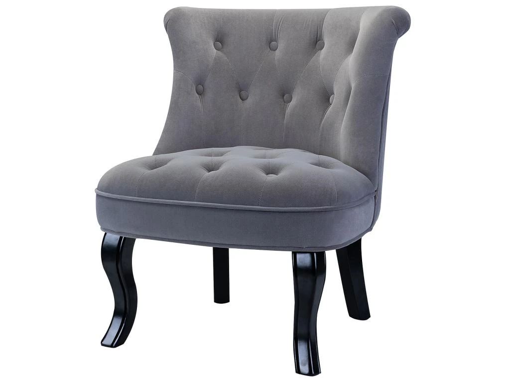 Petit Fauteuil Crapaud Rembourrée Avec Pieds Noirs Pour Salle à Manger, Salon, Entrée & Chambre-Gris 1 Petit Fauteuil Crapaud Rembourrée Avec Pieds Noirs Pour Salle à Manger, Salon, Entrée & Chambre-Gris
