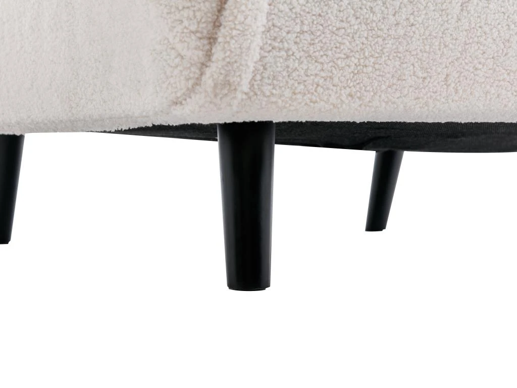 Fauteuil Convertible En Tissu Bouclette Ivoire URIBIA 6 Fauteuil Convertible En Tissu Bouclette Ivoire URIBIA – Image 6