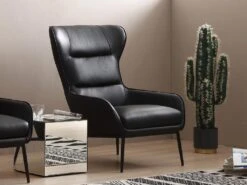 Fauteuil En Cuir De Buffle Noir DINNIA -Deco.fr Soldes Boutique fauteuil 15940445