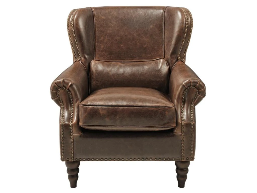 Fauteuil 100% Cuir EDOUARD - Marron 10 Fauteuil 100% Cuir EDOUARD - Marron – Image 10
