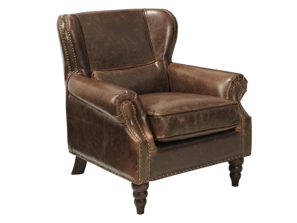 Fauteuil 100% Cuir EDOUARD - Marron 9 Fauteuil 100% Cuir EDOUARD - Marron – Image 9