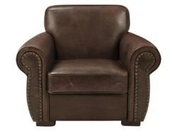 Fauteuil En Cuir HECTOR - Marron -Deco.fr Soldes Boutique fauteuil 160121
