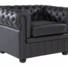 Fauteuil En Cuir Noir CHESTERFIELD -Deco.fr Soldes Boutique fauteuil 16192907