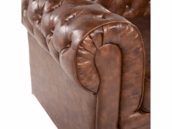Fauteuil En Cuir PU Marron Rétro CHESTERFIELD -Deco.fr Soldes Boutique fauteuil 16213167