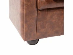 Fauteuil En Cuir PU Marron Rétro CHESTERFIELD -Deco.fr Soldes Boutique fauteuil 16213169