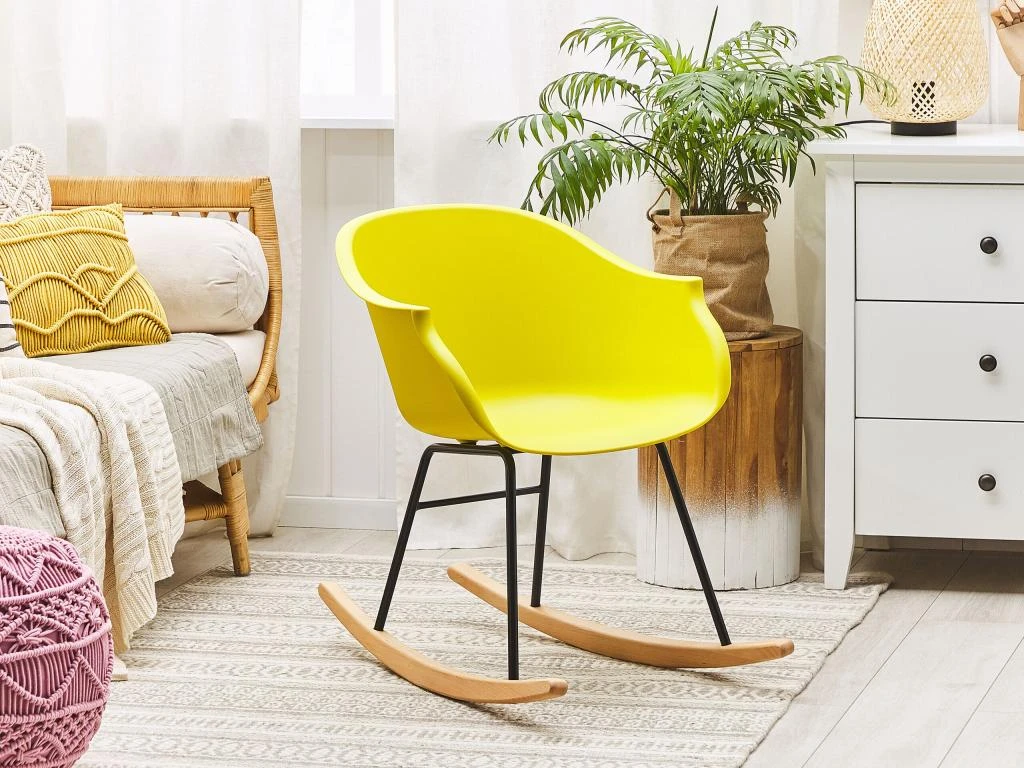 Chaise à Bascule Jaune HARMONY 2 Chaise à Bascule Jaune HARMONY – Image 2