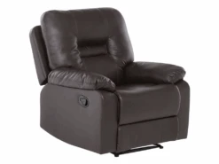 Fauteuil En Simili Cuir PU Marron Avec Position Réglable BERGEN