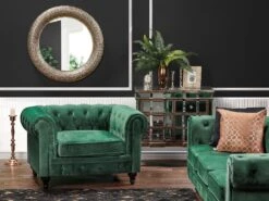 Fauteuil En Velours Vert CHESTERFIELD -Deco.fr Soldes Boutique fauteuil 16215583 1