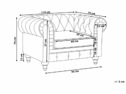 Fauteuil En Velours Vert CHESTERFIELD -Deco.fr Soldes Boutique fauteuil 16215585 1