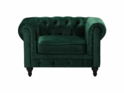 Fauteuil En Velours Vert CHESTERFIELD -Deco.fr Soldes Boutique fauteuil 16215587 1