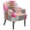 Fauteuil Patchwork Fauteuil En Tissu Multicolore MANDAL