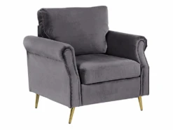 Fauteuil En Velours Gris VIETAS