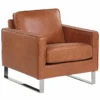 Fauteuil En Cuir PU Marron Doré VIND -Deco.fr Soldes Boutique fauteuil 16216443