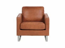 Fauteuil En Cuir PU Marron Doré VIND -Deco.fr Soldes Boutique fauteuil 16216449