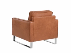 Fauteuil En Cuir PU Marron Doré VIND -Deco.fr Soldes Boutique fauteuil 16216451