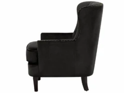 Fauteuil Style Chesterfield En Velours Noir VIBORG II -Deco.fr Soldes Boutique fauteuil 16216909