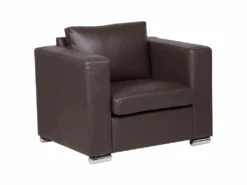 Fauteuil En Cuir Brun - HELSINKI