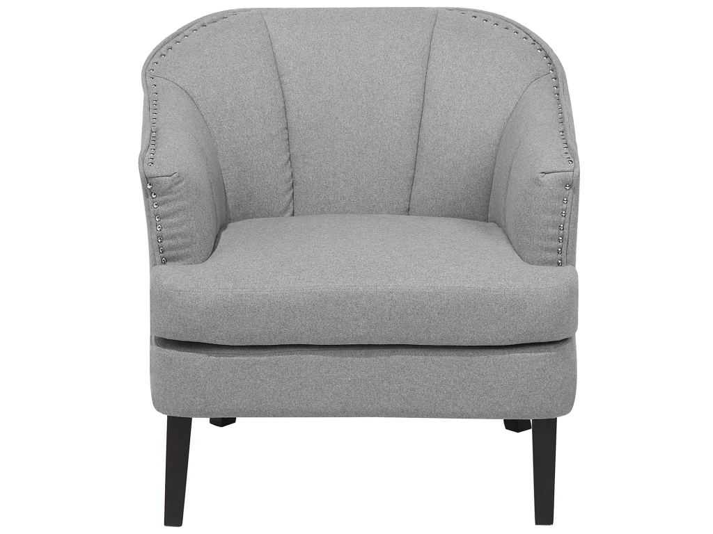 Fauteuil En Tissu Tapissé Gris ELVERUM 4 Fauteuil En Tissu Tapissé Gris ELVERUM – Image 4