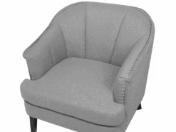Fauteuil En Tissu Tapissé Gris ELVERUM 16 Fauteuil En Tissu Tapissé Gris ELVERUM -Deco.fr Soldes Boutique fauteuil 16443805