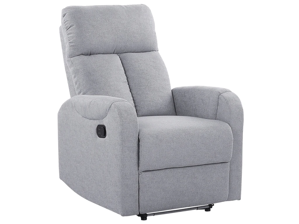 Fauteuil De Relaxation En Tissu Gris Avec LEDs Et Port USB SOMERO 1 Fauteuil De Relaxation En Tissu Gris Avec LEDs Et Port USB SOMERO