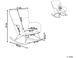 Chaise à Bascule En Velours Gris Clair ELLAN -Deco.fr Soldes Boutique fauteuil 16681999