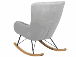 Chaise à Bascule En Velours Gris Clair ELLAN -Deco.fr Soldes Boutique fauteuil 16682003