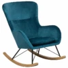 Chaise à Bascule En Velours Bleu Azur ELLAN 21 Chaise à Bascule En Velours Bleu Azur ELLAN -Deco.fr Soldes Boutique fauteuil 16682309