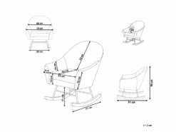 Fauteuil à Bascule En Velours Gris Clair OXIE -Deco.fr Soldes Boutique fauteuil 16682549 1