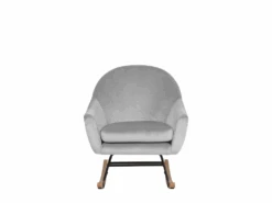 Fauteuil à Bascule En Velours Gris Clair OXIE -Deco.fr Soldes Boutique fauteuil 16682551 1
